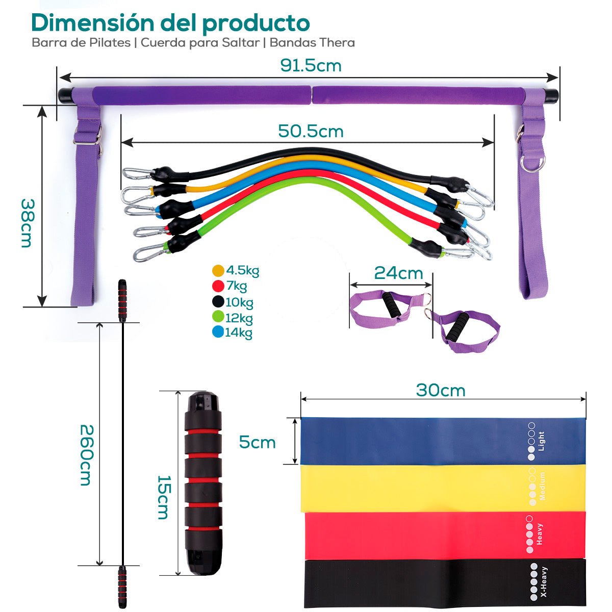 Kit de Entrenamiento en Casa para Pilates - Lila