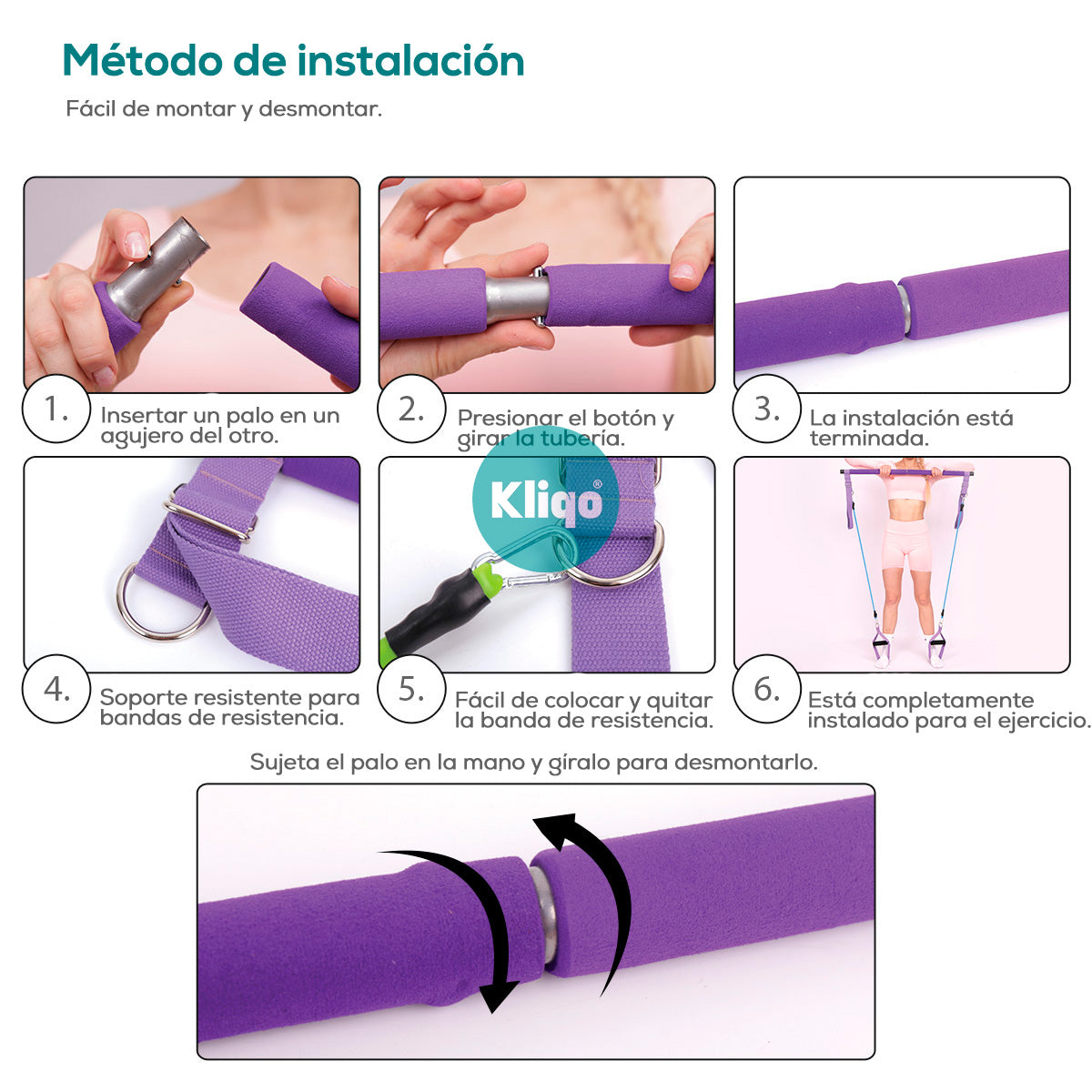 Kit de Entrenamiento en Casa para Pilates - Lila