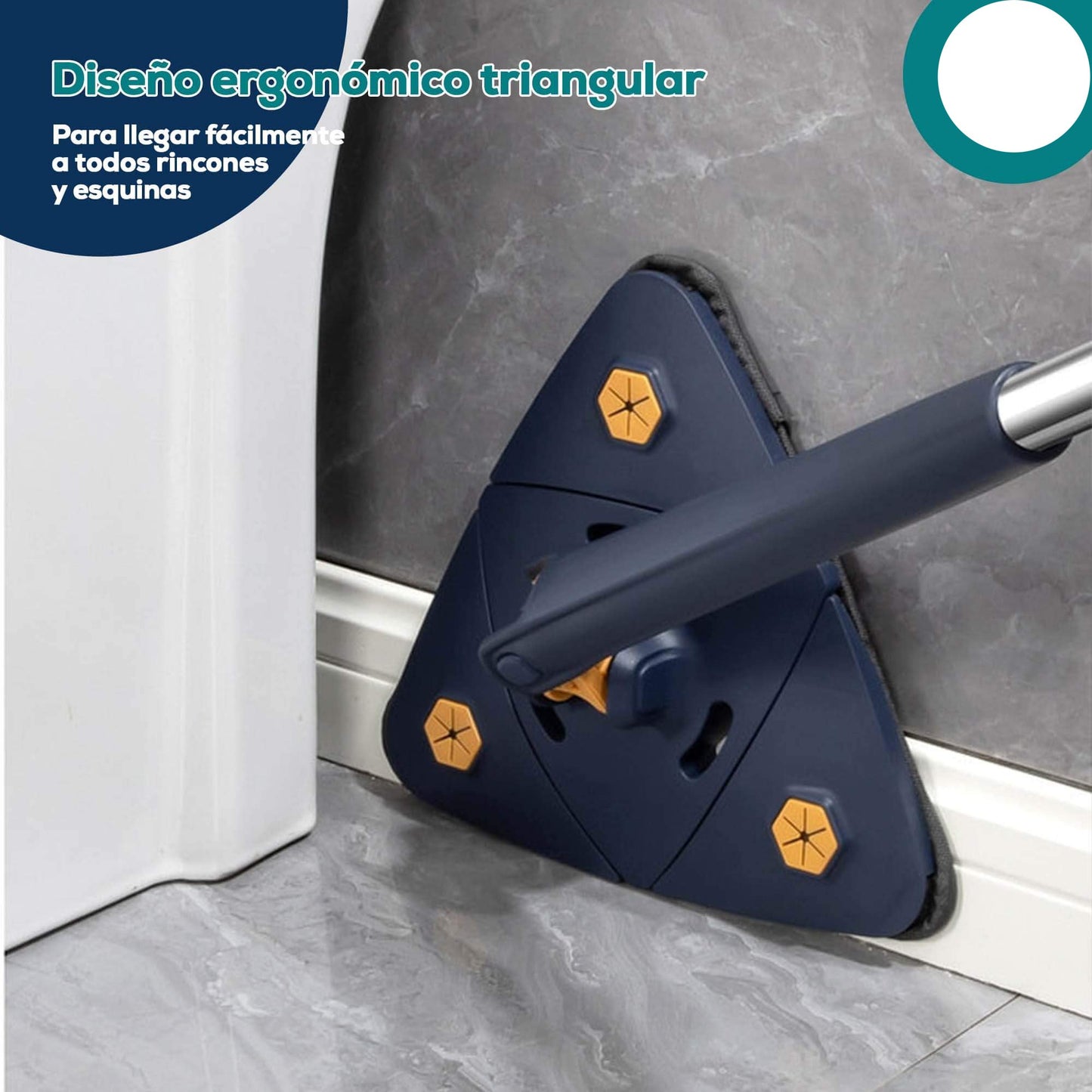 Fregona triangular y ajustable para uso 360°
