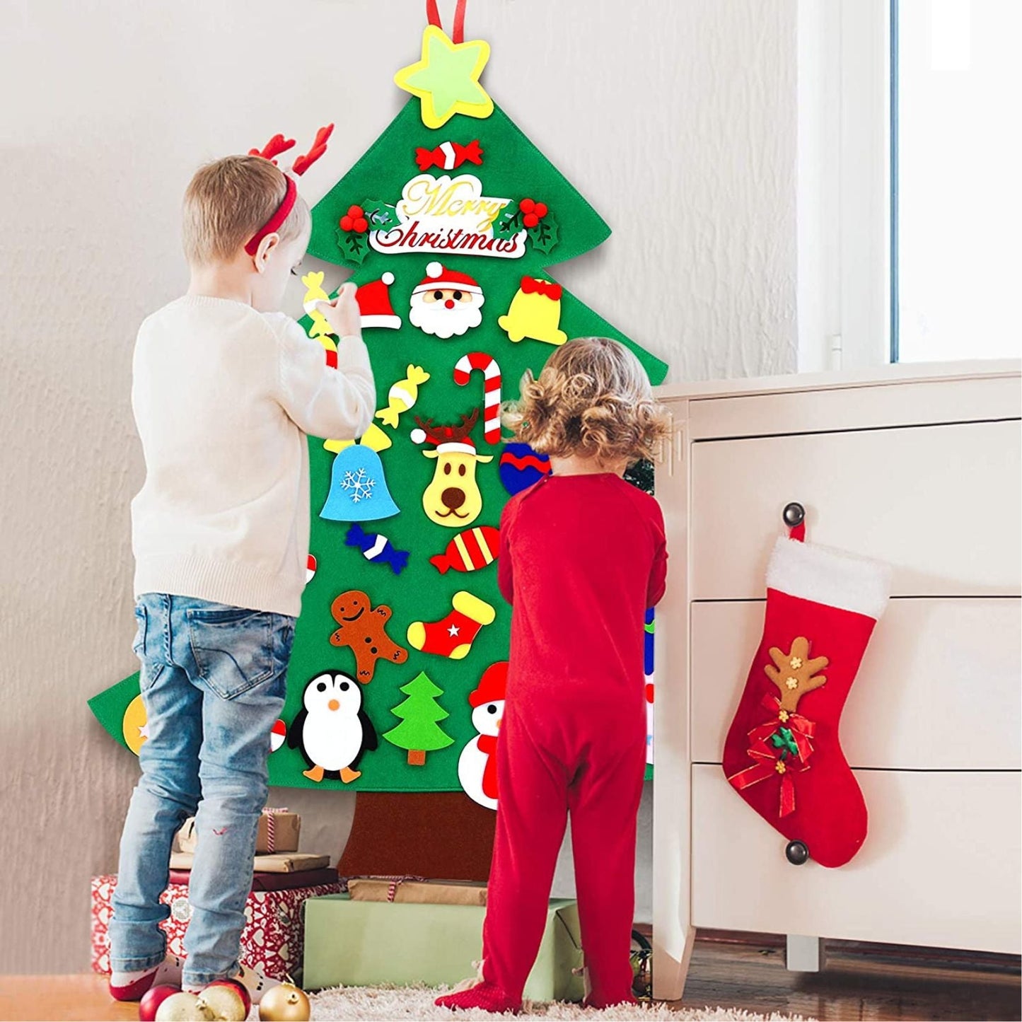 Árbol de Navidad de Fieltro DIY para Niños